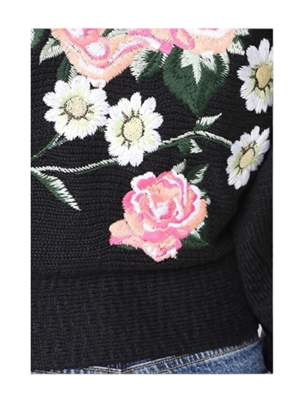 new Wildfox ❤︎ Secret Garden Floral Embroidered Knit Cardigan Sweater ❤︎ Black - Picture 9 of 16